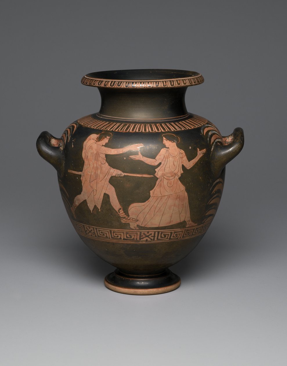 Attic rødfigur stamnos, 440-430 f.Kr. (keramikk) (se også 342003) av Greek