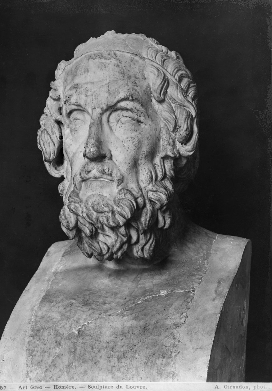 Byste av Homer, hellenistisk periode (330-20 f.Kr.) (marmor) av Greek