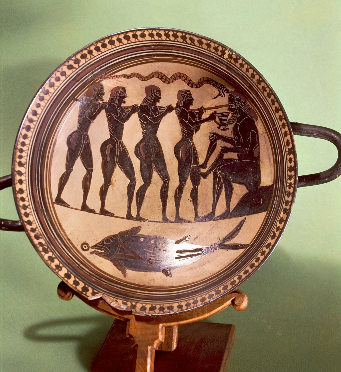 Beger som viser Ulysses blendende Polyphemus, keramikk med svarte figurer, Hellas, gresk sivilisasjon, 6. århundre f.Kr. av Greek