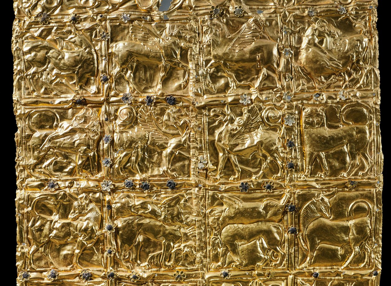 Folie med preget dekor fra Delphi (gull) (detalj av 593279) av Greek