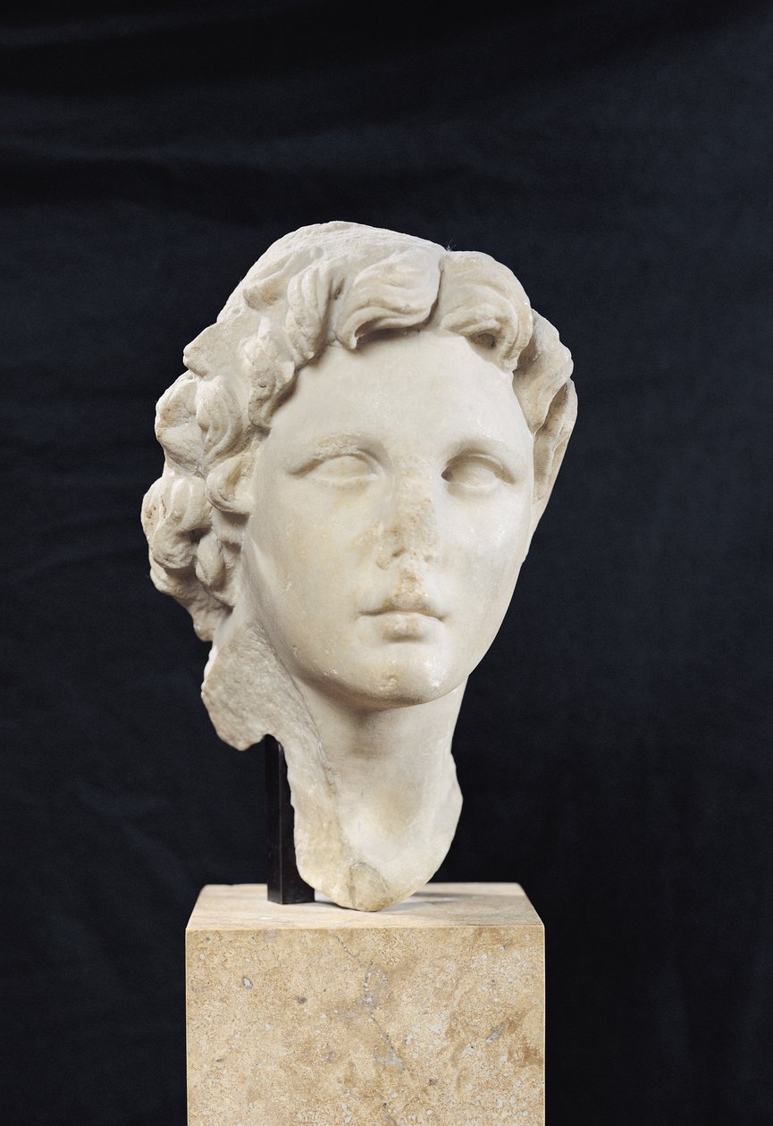 Leder av Alexander den store (356–323 f.Kr.) (marmor) av Greek