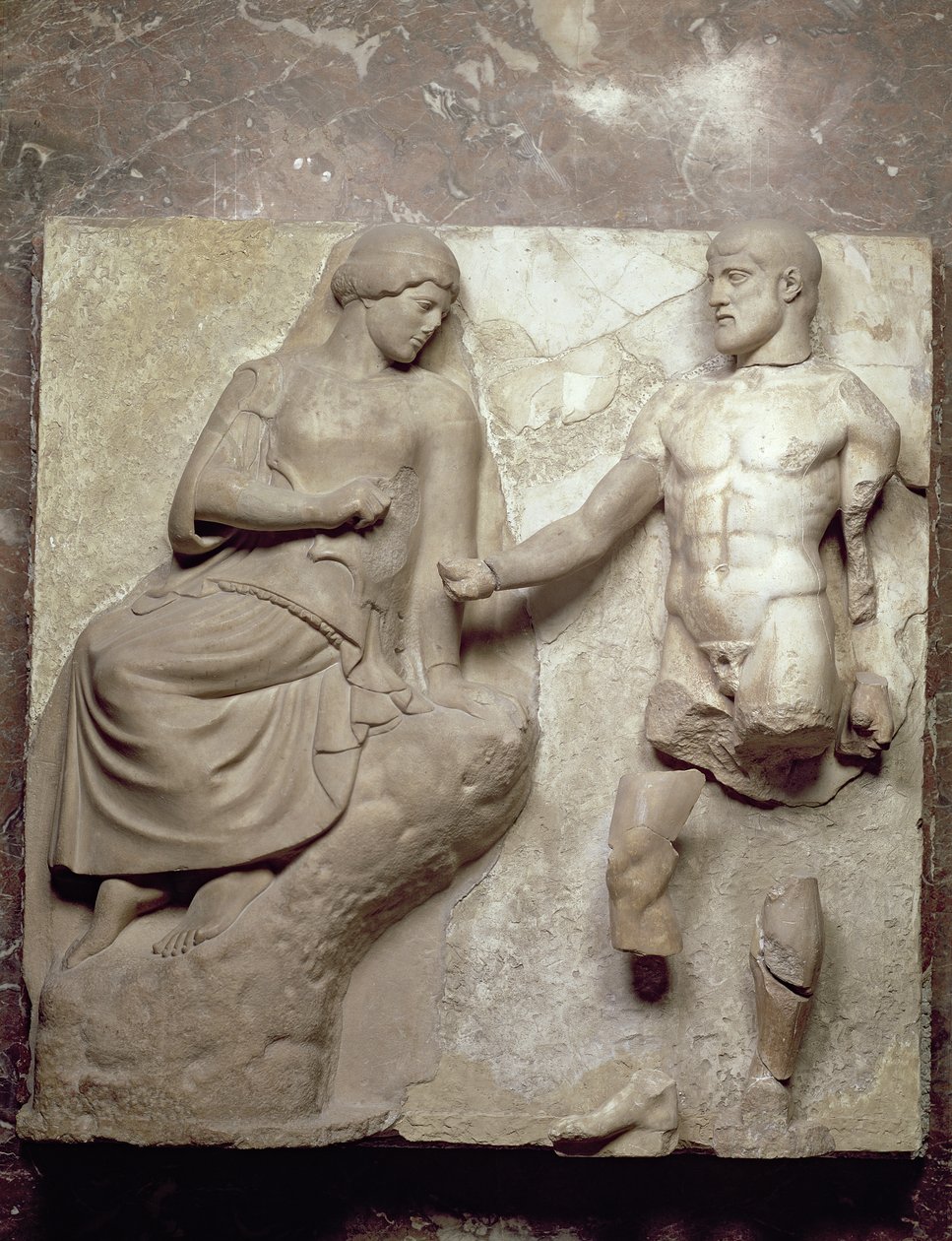 Hercules og Minerva, en av en serie metoper som skildrer Hercules