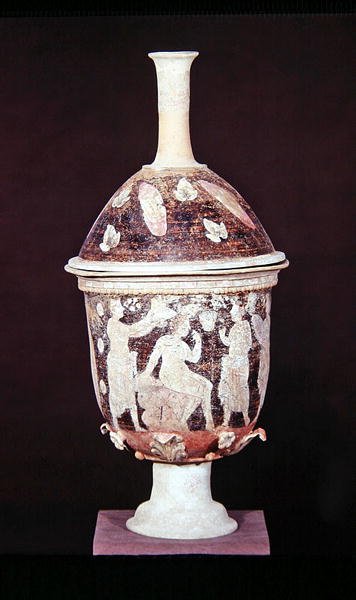 Pyxis med lokk, ca. 200-180 f.Kr. (keramikk) av Greek