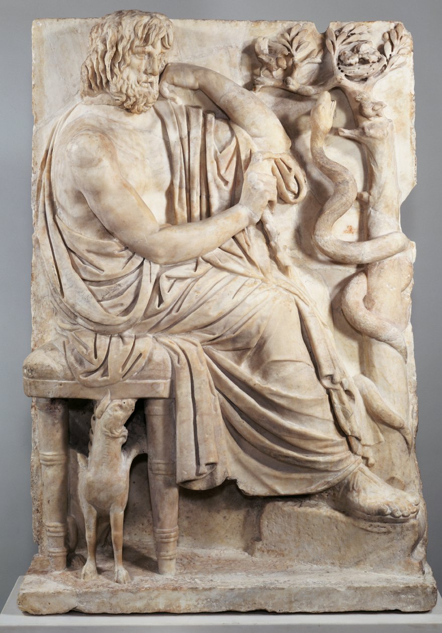 Relieff with a Seating Man (The Lansdowne Homer), ca. 75 f.Kr. (marmor) av Greek