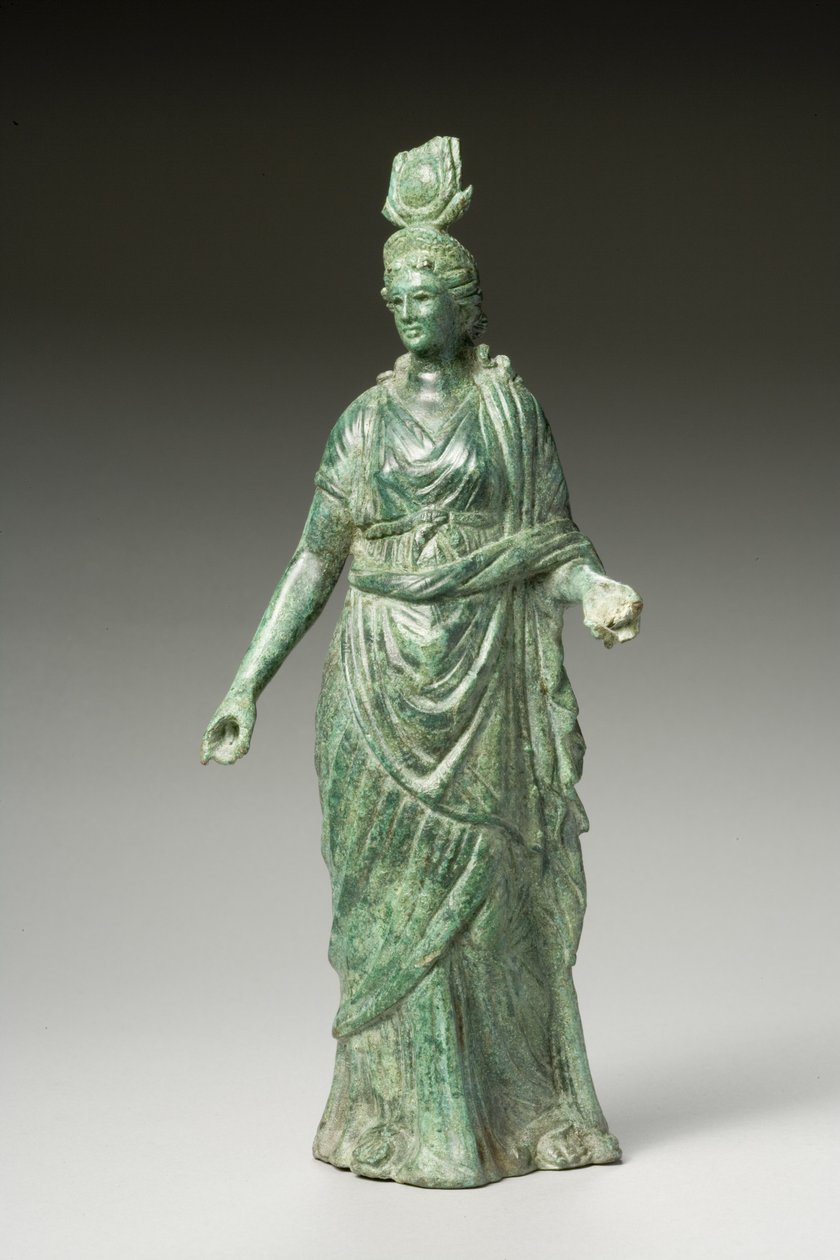 Statue av Isis Fortuna, hellenistisk, 1. århundre f.Kr.-1. århundre e.Kr. (bronse) (se 270388 for bakfra) av Greek