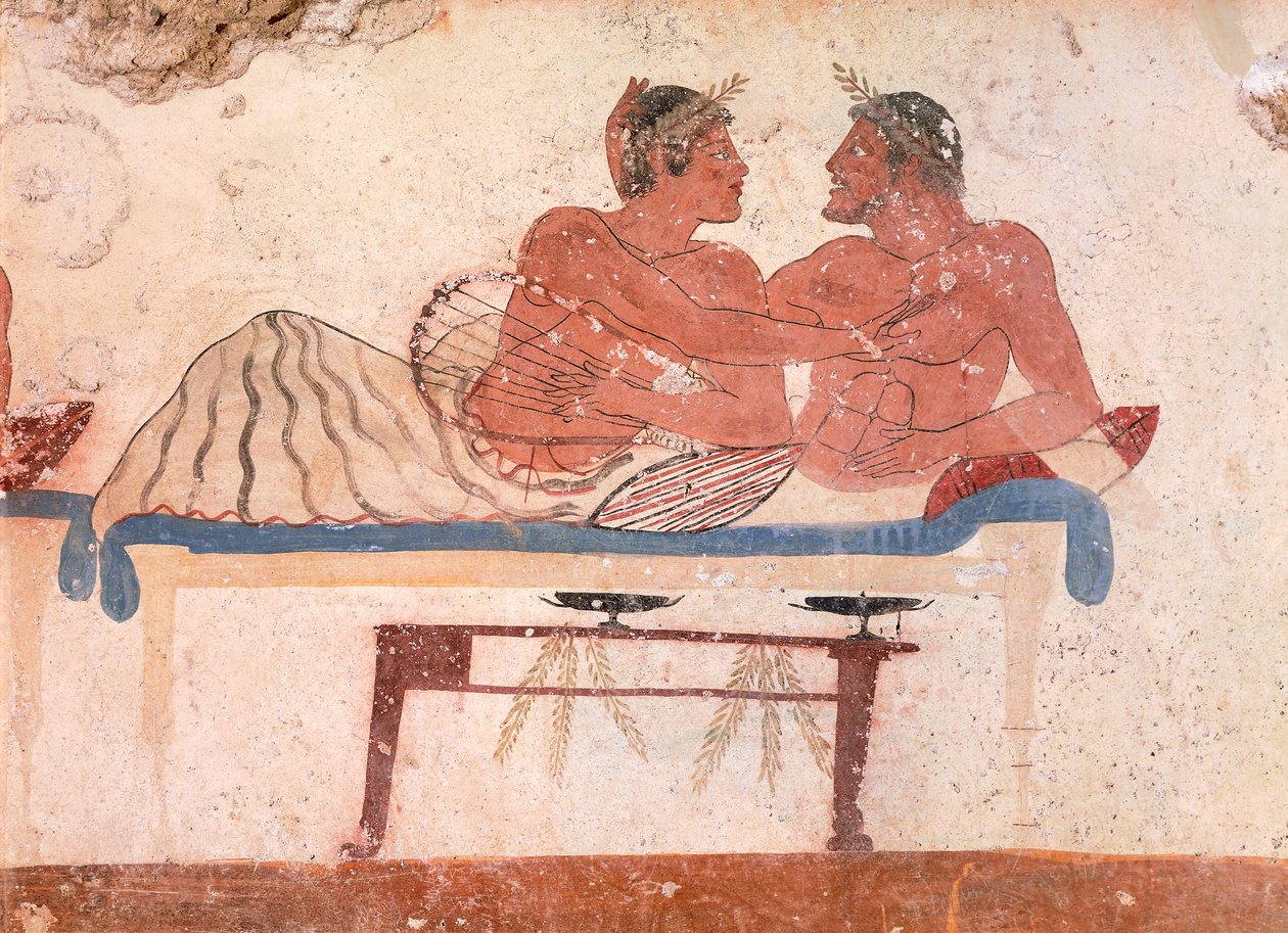 Symposiumscene (detalj), ca. 480–490 f.Kr. (fresco) av Greek