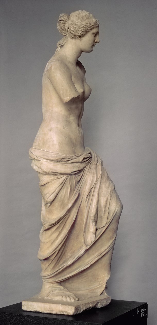 Venus de Milo, sidevisning, gresk, hellenistisk periode, ca. 100-130 f.Kr. (marmor) (for frontvisning se 14152) av Greek