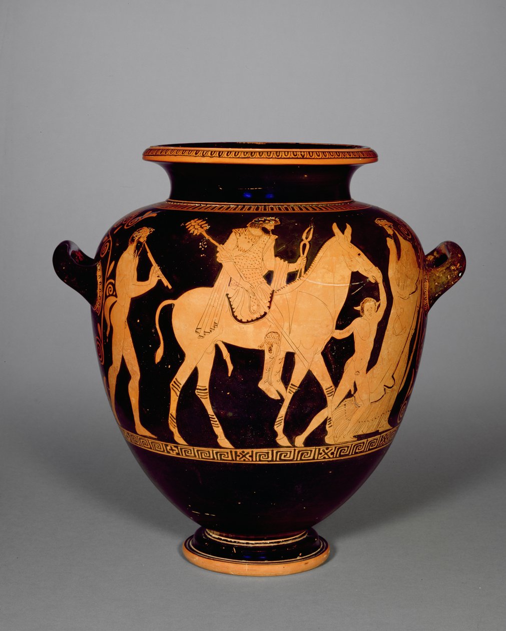 Attic rød-figur stamnos, som viser tilbakekomsten av Hefaistos, fra gruppen av Polygnotus, ca. 440 f.Kr. (keramikk) (se også 293739 og for detaljer se 307551) av Greek School
