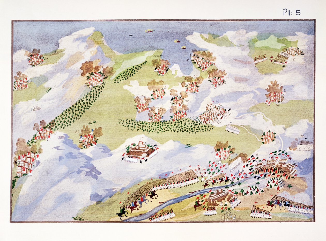 Battle of the Inn at Gravia, plate 5 fra Pictorial History of the Greek Independence War of the General Makryjannis av Greek School