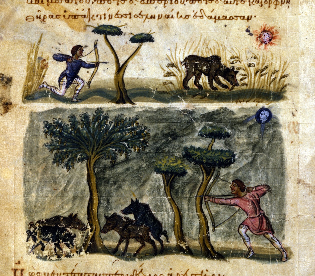 Bjørne- og villsvinjakt - i ""De venatione"" av Oppianus av Greek School
