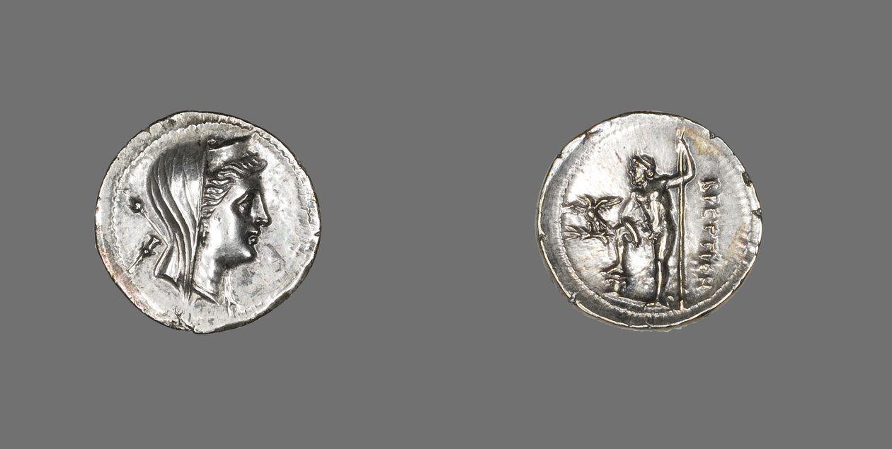 Drachm som viser nymfen amfitritt, 216-203 f.Kr av Greek School