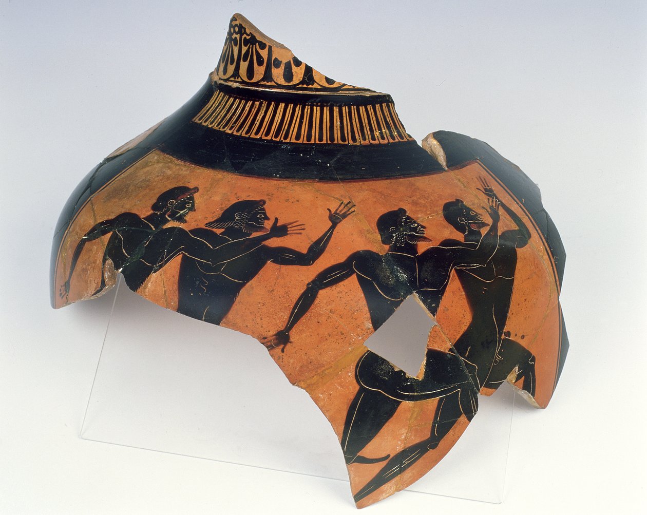 Fragment av Panathenaic Amphora (keramikk) av Greek School