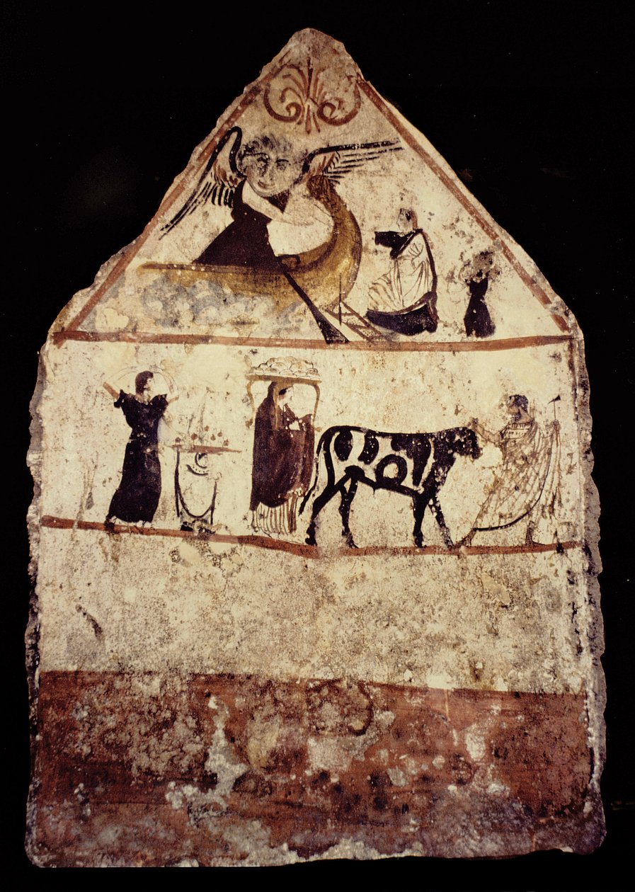 Gaudo Necropolis, Lucanian freskegravmaleri 340 f.Kr av Greek School