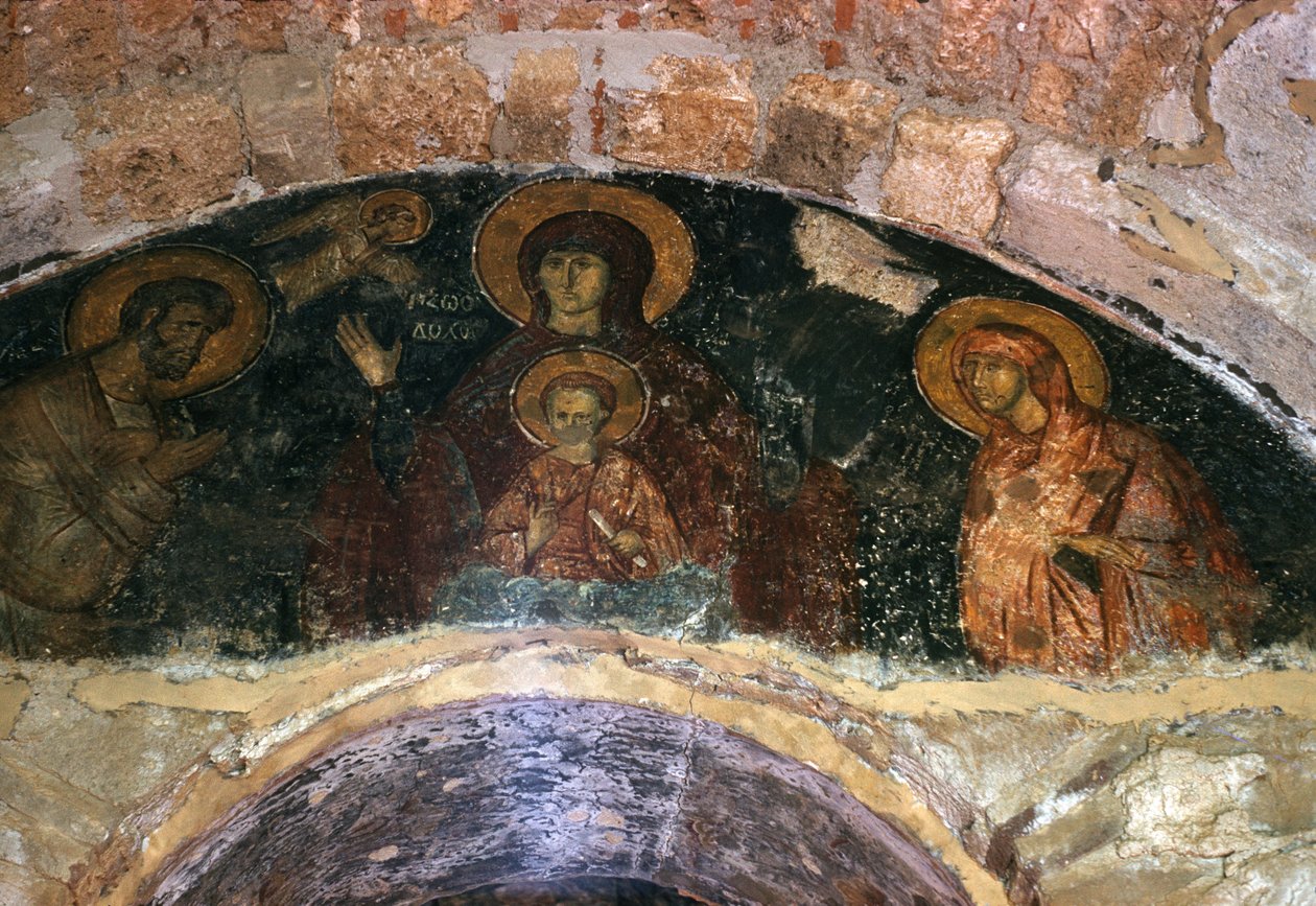 Guds mor, narthex veggmaleri, Afendiko kirke, Brontochion kloster av Greek School