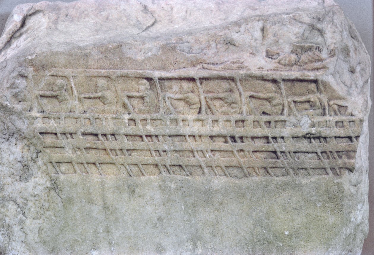 Relieff av en Trireme av Greek School