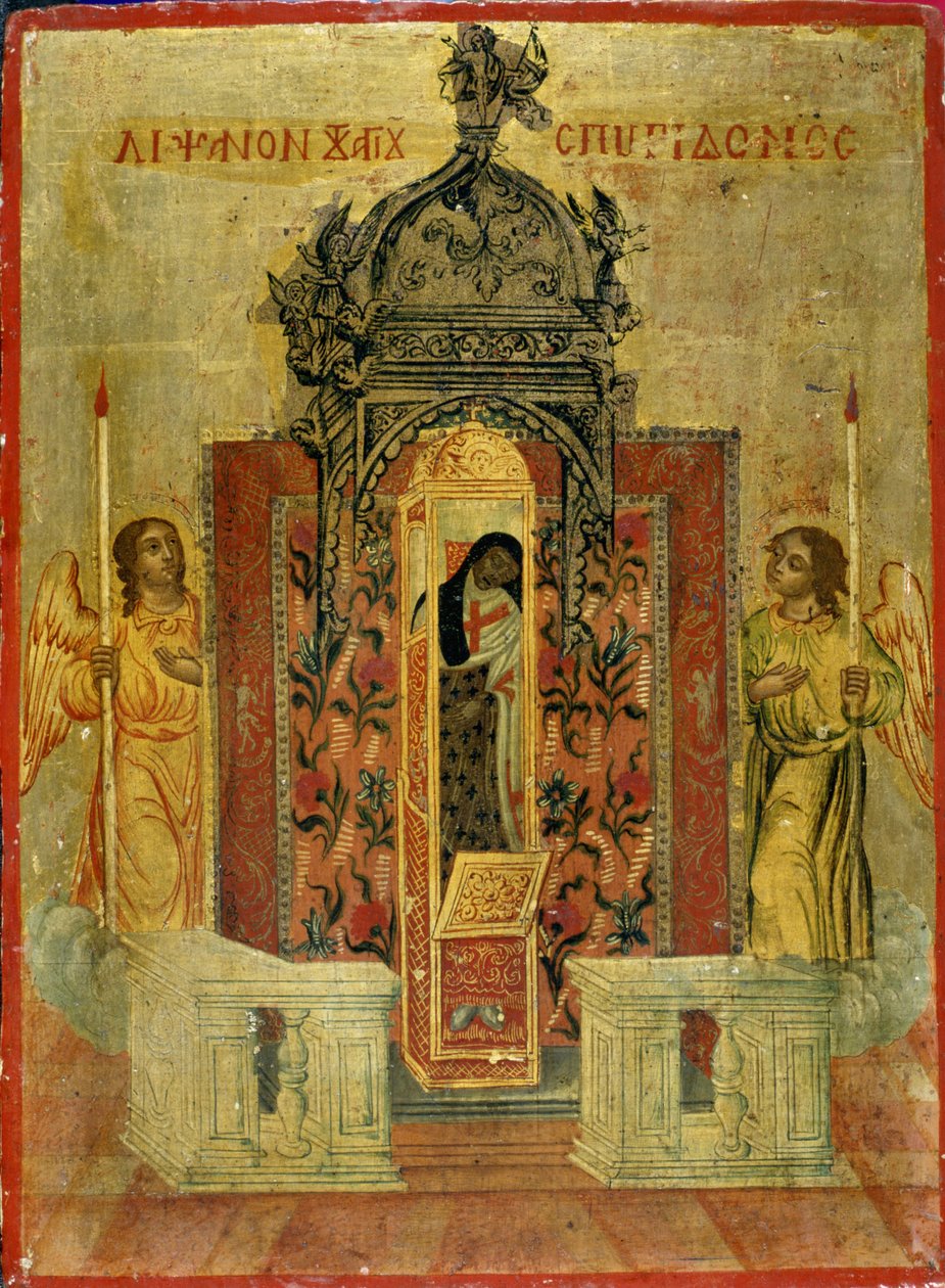 The Reliquary Shrine of St. Spyridon, ca. 1786-1800 (tempera på furu) av Greek School