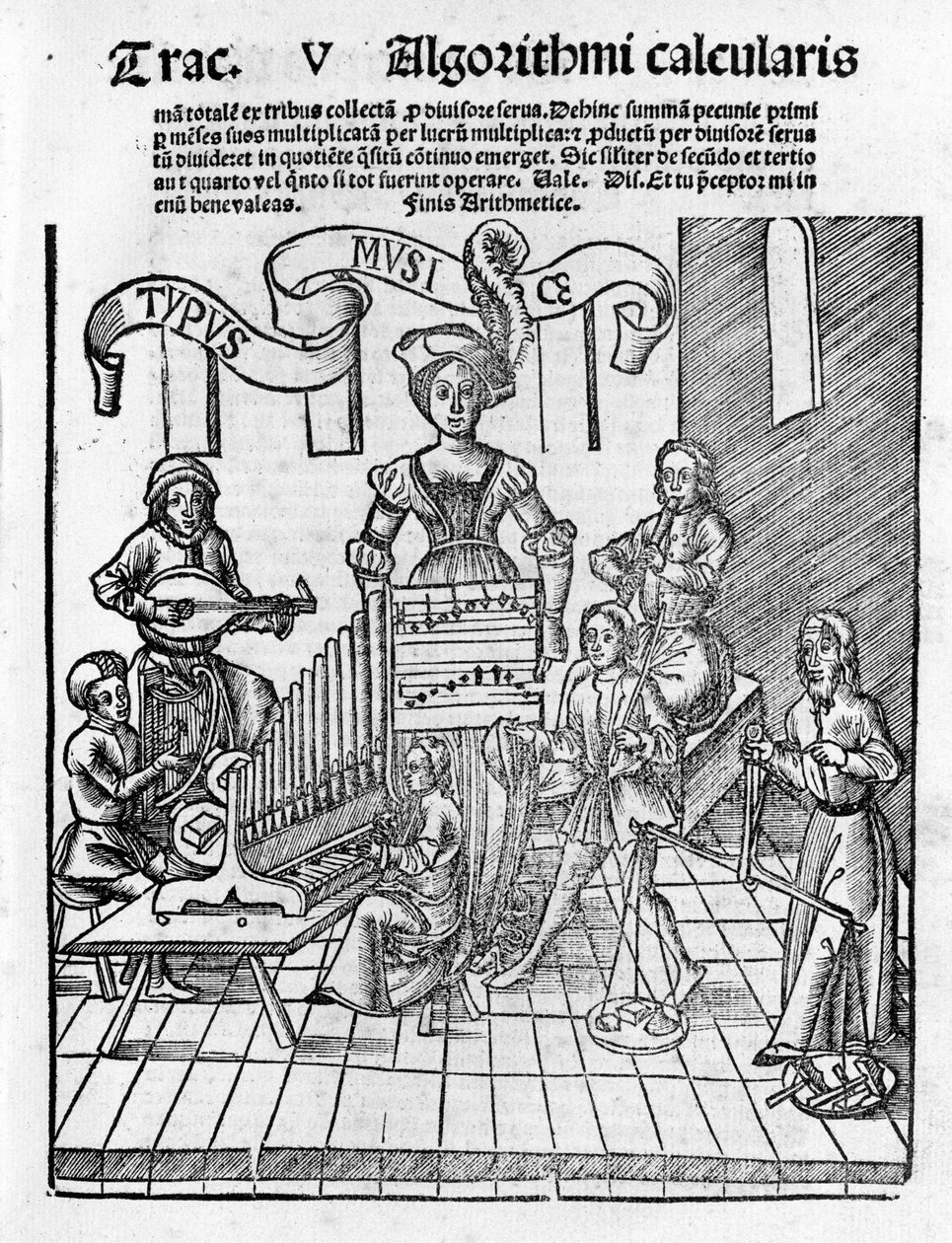 Liberal Arts: Music - in "" Philosophical Daisy"" av Gregor Reisch (1467-1525). Bale av Gregor Reisch