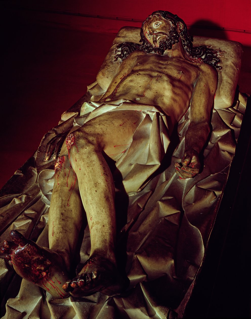 The Dead Christ (polykromt tre) av Gregorio Fernandez