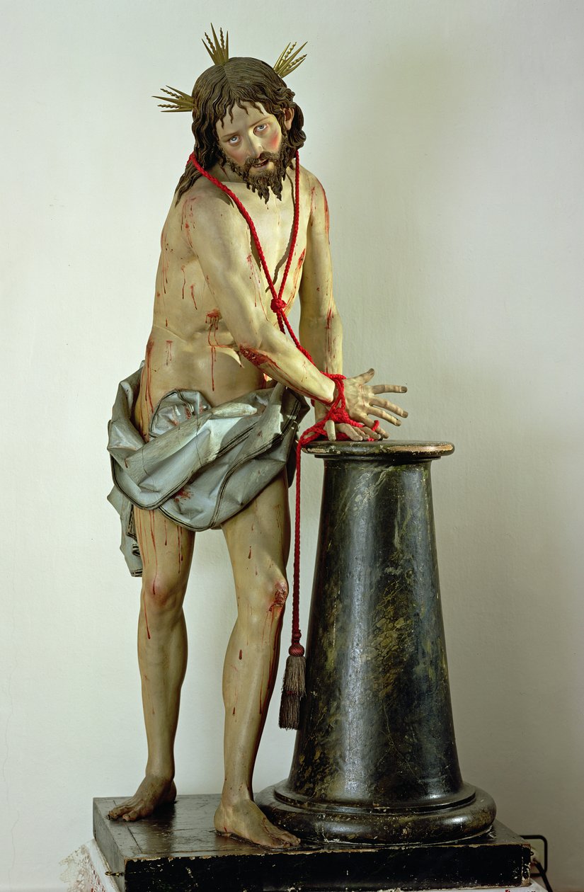 The Flagelation of Christ (polykromt tre) av Gregorio Fernandez