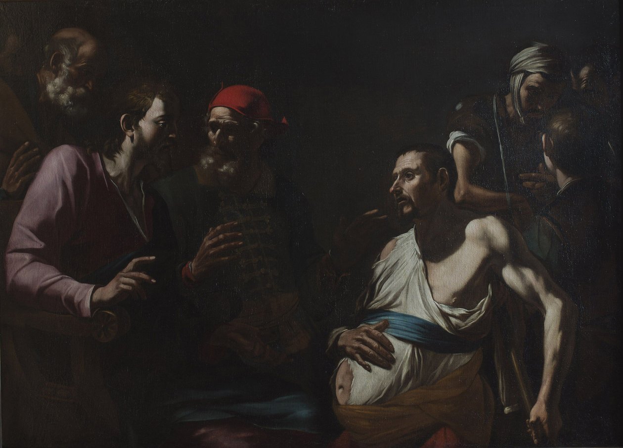 Helbredende en mann med vatter, ca. 1630. av Gregorio Preti