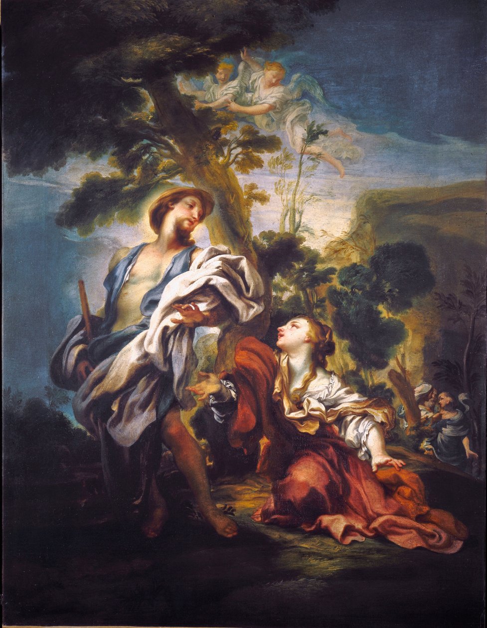 Noli Me Tangere-maleri av Gregorio De Ferrari (1647-1726), gener, Strada Nuova-museene av Gregorio De Ferrari