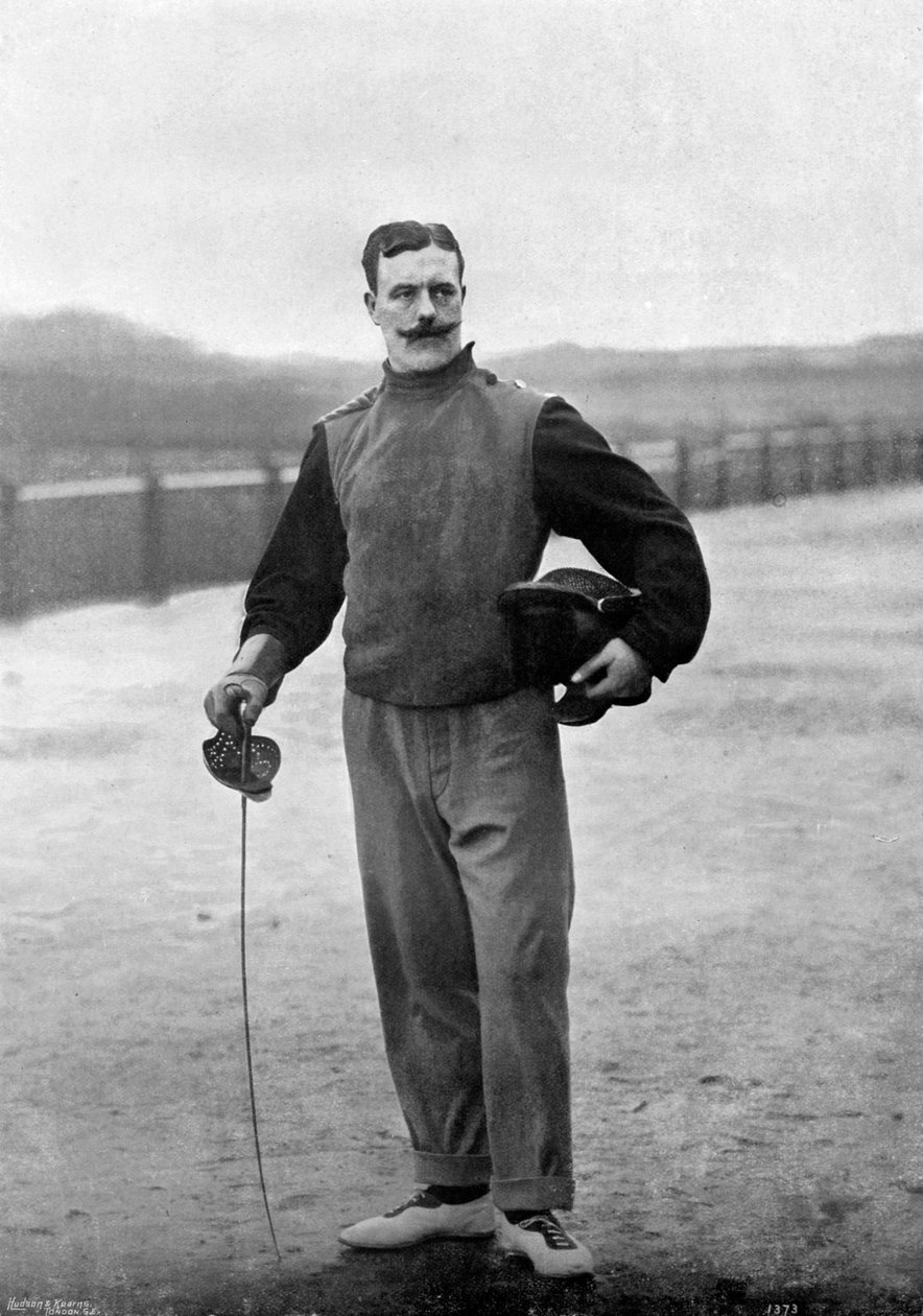 Kaptein Walter Edgeworth-Johnstone fra Royal Irish Regiment, Aldershot, Hampshire, 1896. av Gregory and Co