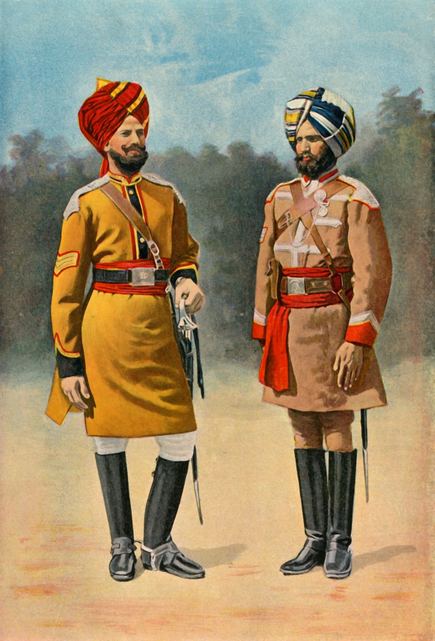 Første bengalske kavaleri og guidekavaleri, 1901. av Gregory and Co
