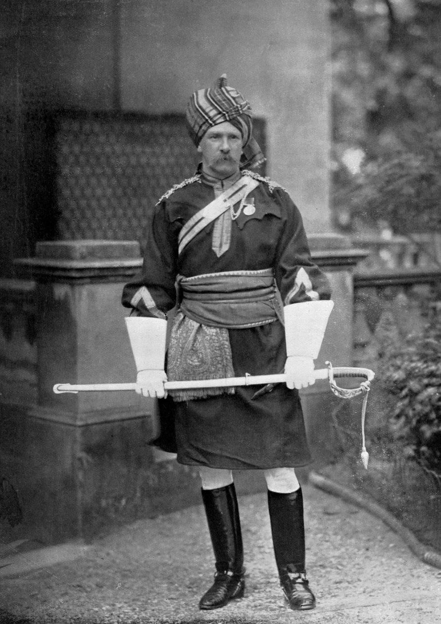 Oberstløytnant GLR Richardson, sjef for de 18. Bengal Lancers, 1896. av Gregory and Co
