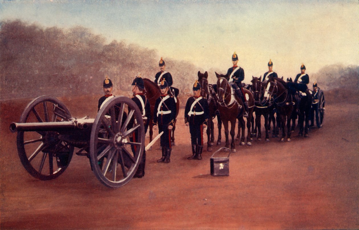 'Royal Field Artillery Action Front', 1900. av Gregory and Co