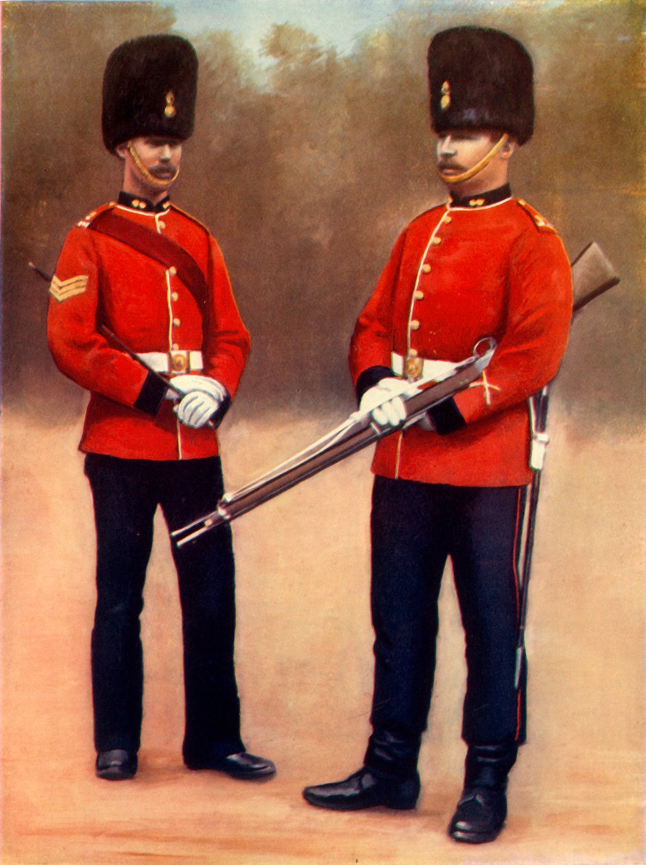 'Sersjant og menig fra Dubin Fusiliers', 1900. av Gregory and Co