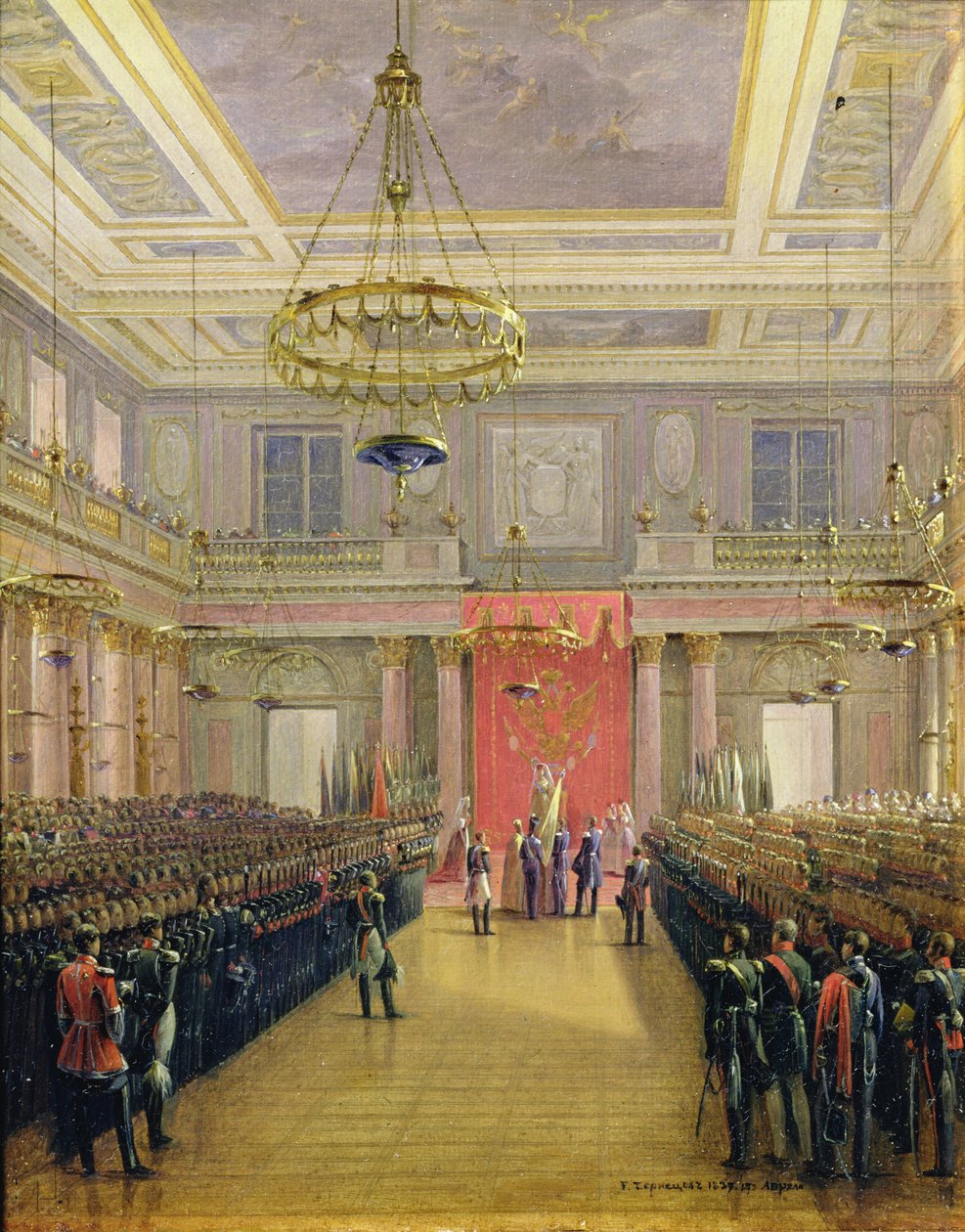 Eden til tronfølgeren Alexander II Nickolaevich i vinterpalasset, 1837 (olje på papp) av Grigori Grigor