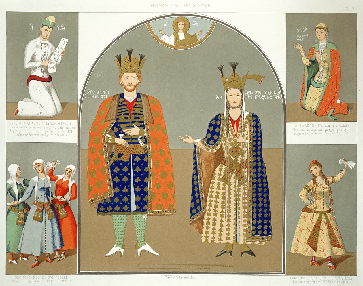 Georgia i det 15. århundre: Kong Alexander I (1412-42) og dronning Nestane-Dared, plate 58 fra 