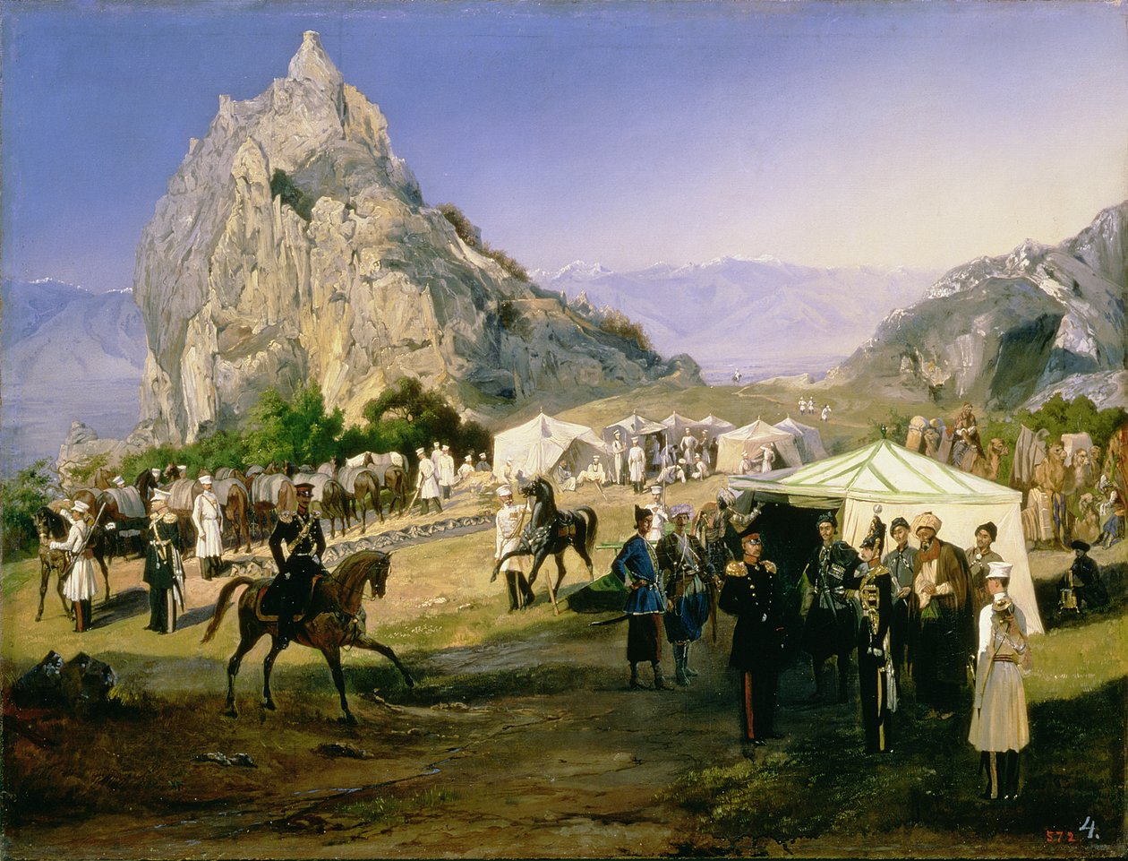 Sommerleiren til regimentet til Nizhegorodsky Dragoons nær Karagach av Grigori Grigorevich Gagarin