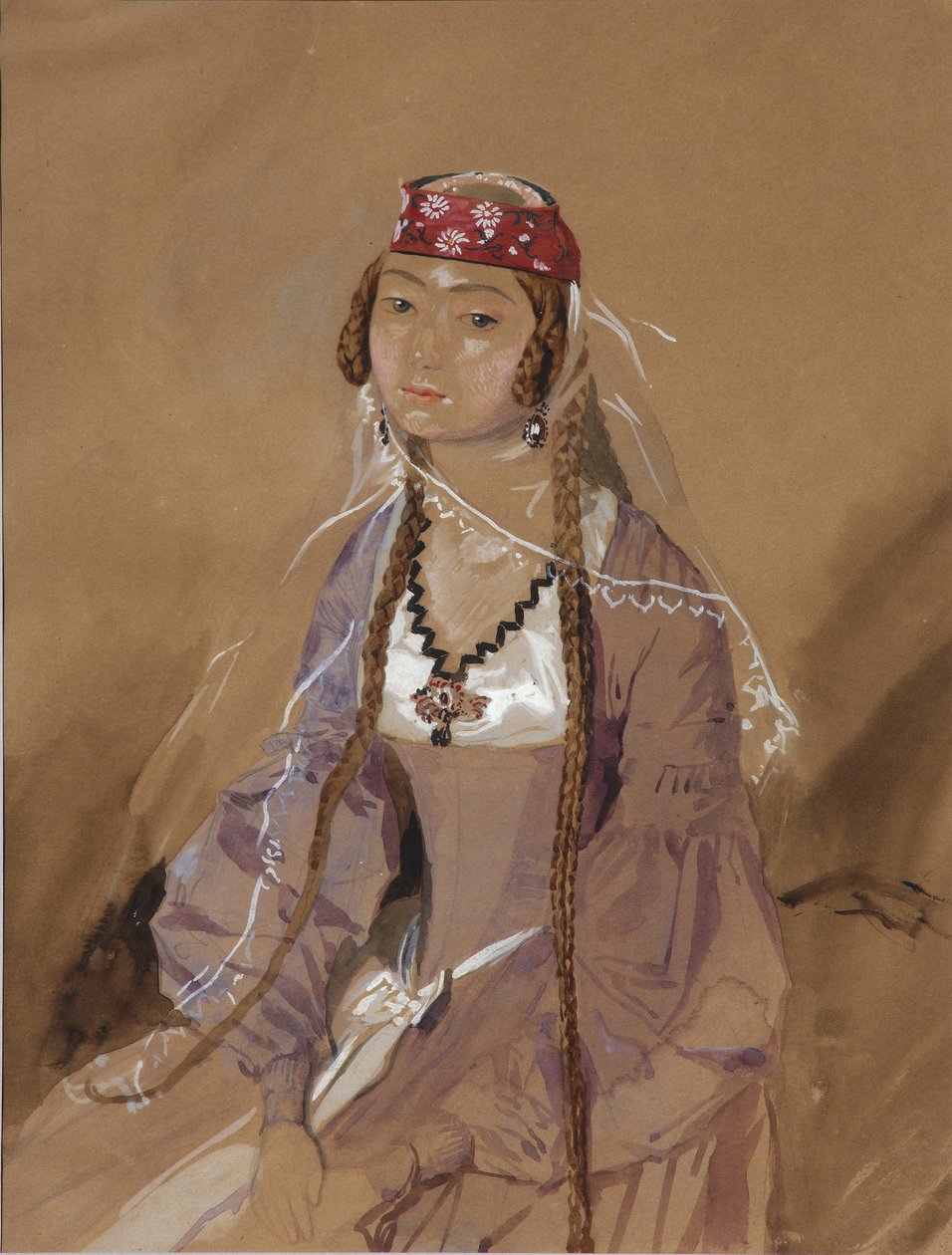Portrett av grevinne Martha Sologashvili, prinsesse Eristavi, 10-9 av Grigori Grigorevich Gagarin