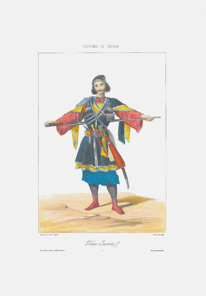 Prince of Imereti Fra: Scener, landskap, skikker og kostymer i Kaukasus, 1840 av Grigori Grigorevich Gagarin
