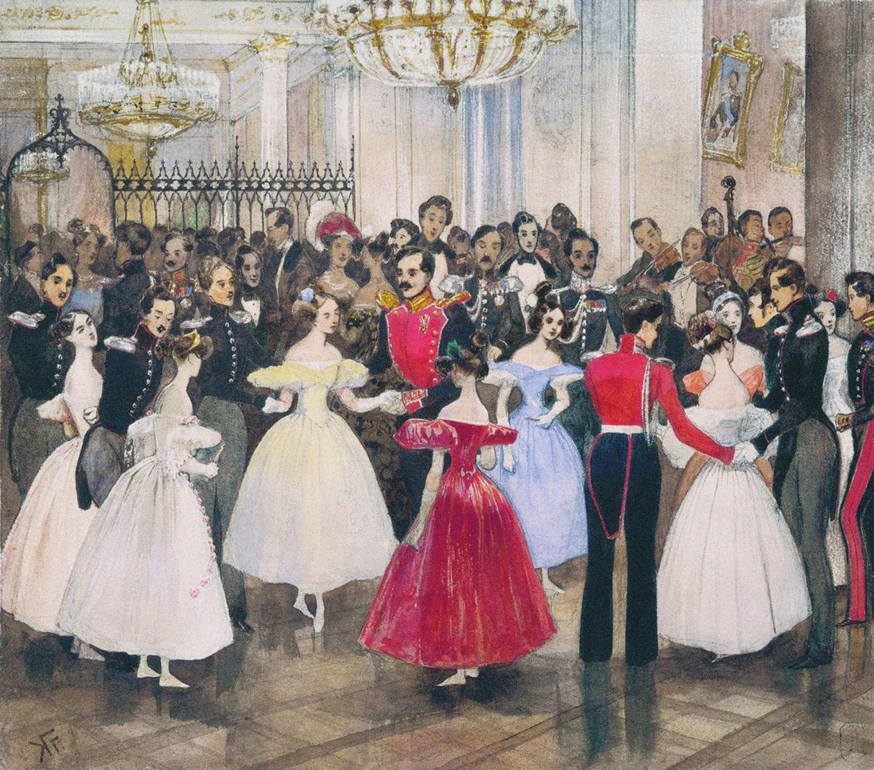 Ballen i huset til prinsesse Maria Baryatinskaya, 1830-årene av Grigori Grigorevich Gagarin