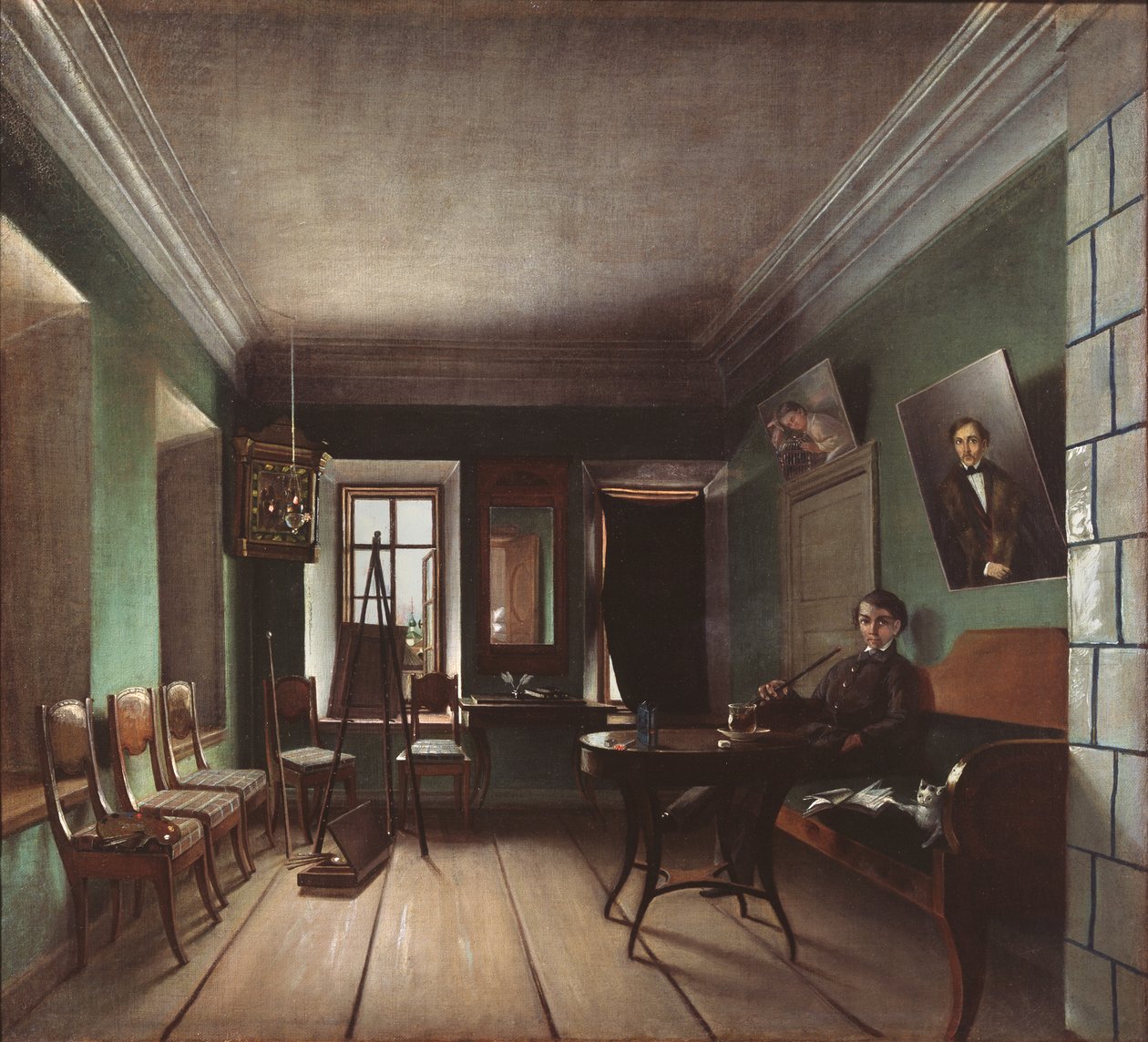 Interiør i Bykovs-huset, 1850-tallet av Grigory Vasilievich Yurov