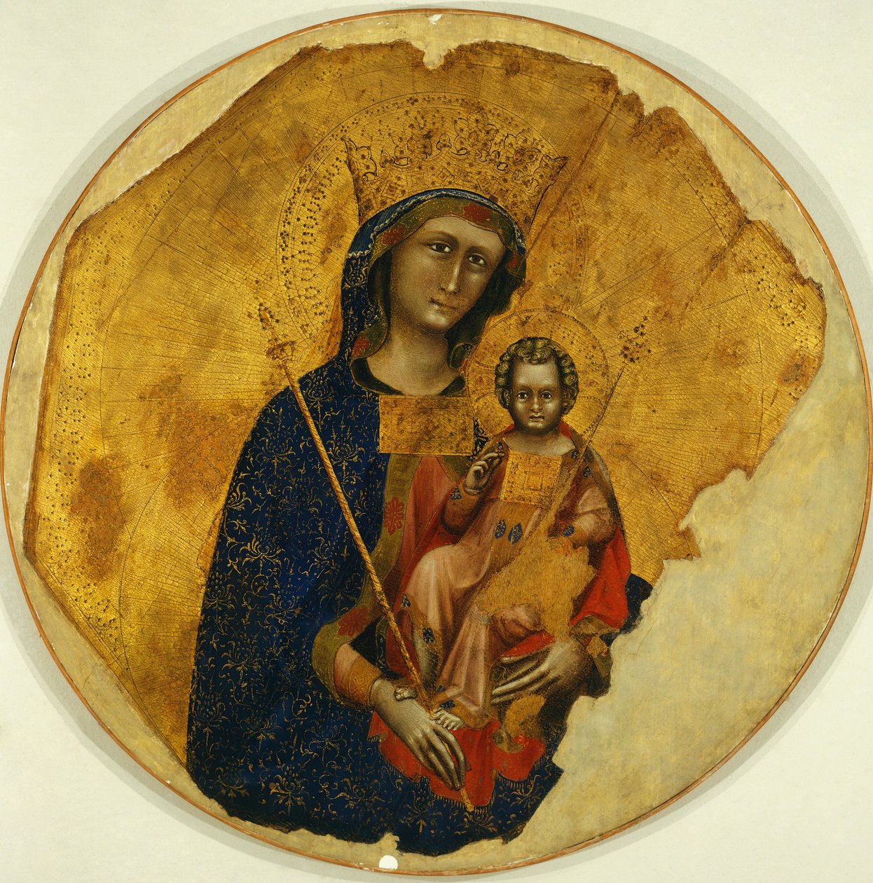 Madonna med barn, av Ridolfo Guariento eller Guariento di Arpo (aktiv fra 1338 til 1370) av Guariento di Arpo