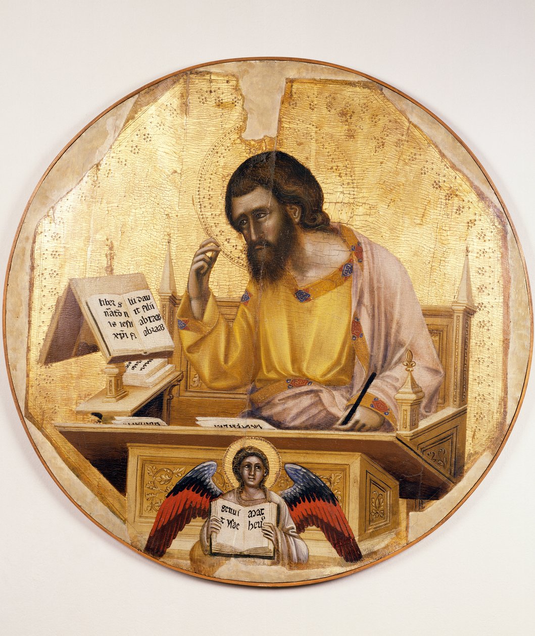 St Matthew, av Guariento di Arpo (aktiv 1338 - død 1367 eller 1370), maling på tre. av Guariento di Arpo