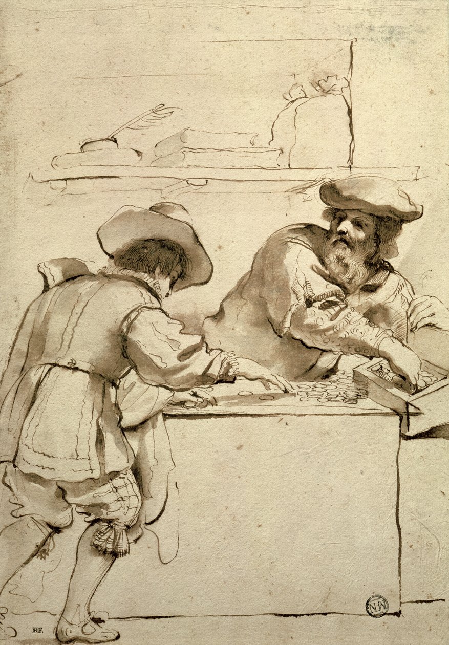 Pengeutlåneren av Giovanni Francesco Barbieri