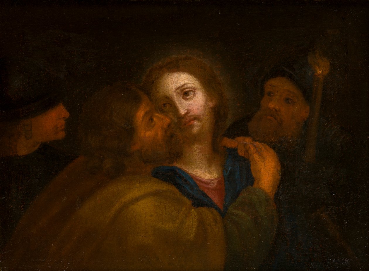 Betrayal of Christ, ca. 1610-66 (olje på lerret) av Guercino