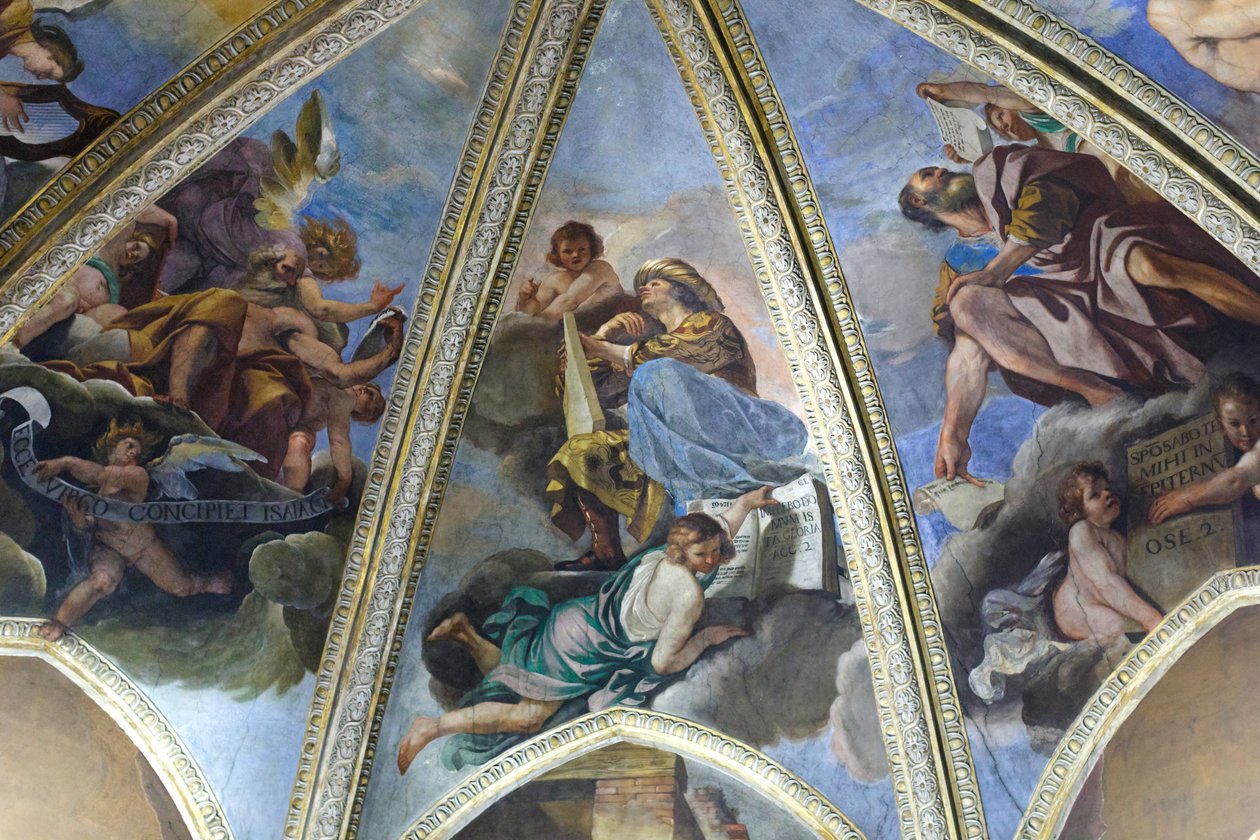 Freske som viser profeten Haggai eller Aggeus av Guercino (1591-1666)