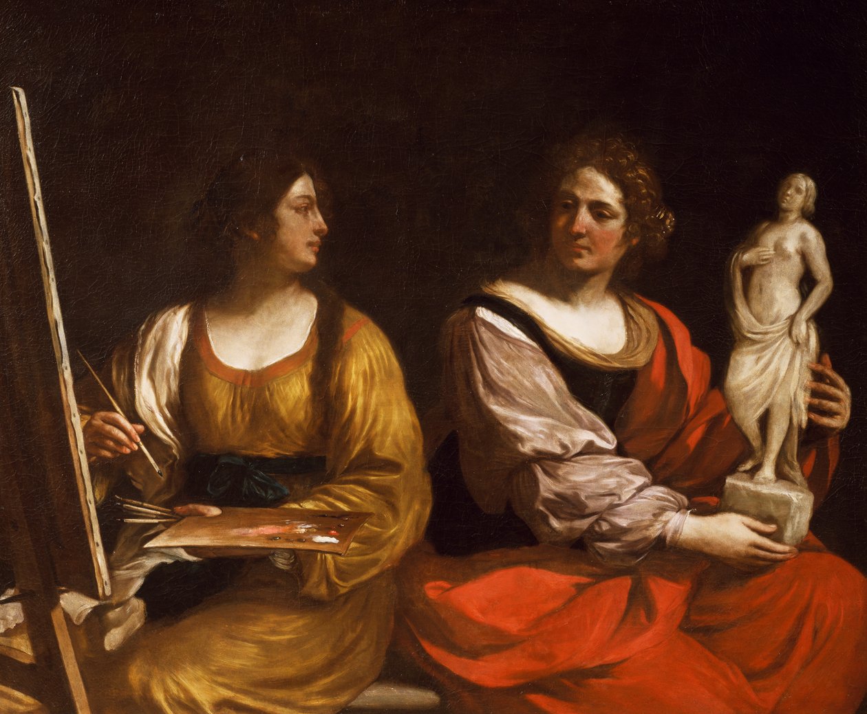 Allegory of Painting and Sculpture, av Giovanni Francesco Barbieri, kjent som Guercino av Guercino