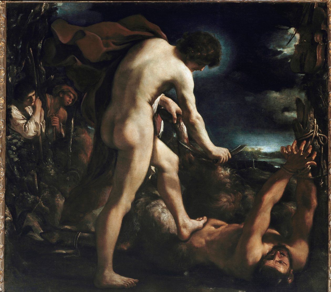 Apollo og Marsyas (olje på lerret). av Guercino
