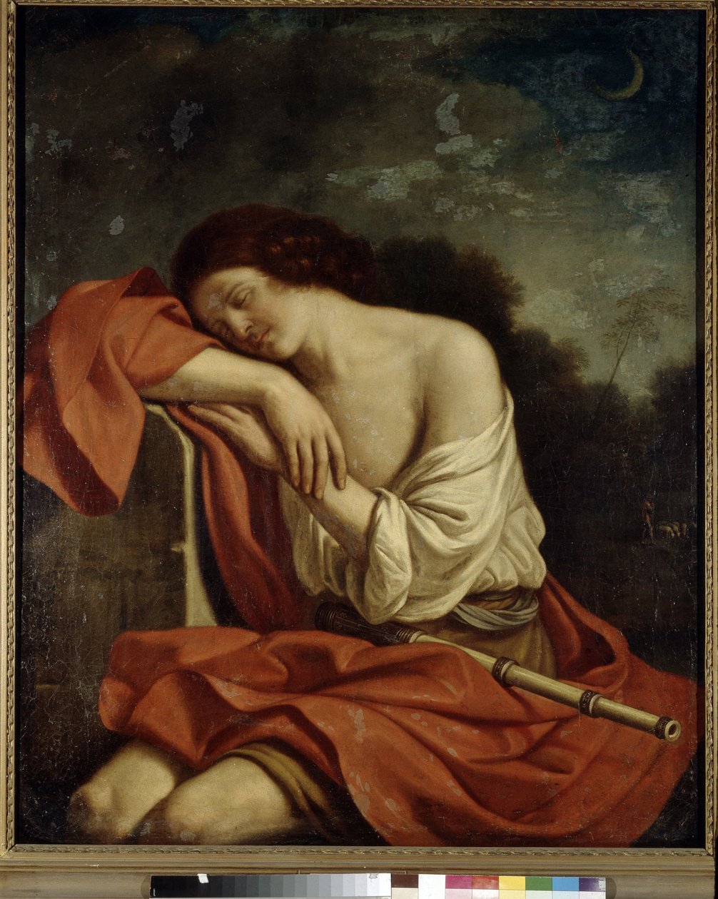 Sovende Endymion. Maleri av Giovanni Francesco Barbieri kjent som Guercino eller Le Guerchin (1591-1666), olje på lerret. italiensk kunst av Guercino