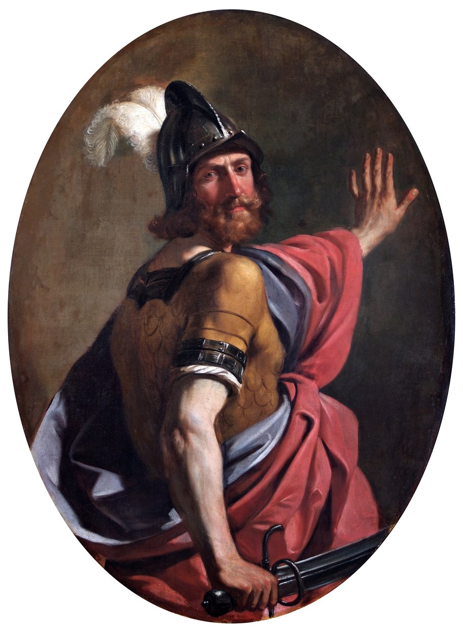 Mars som en kriger av Guercino (1591 1666)