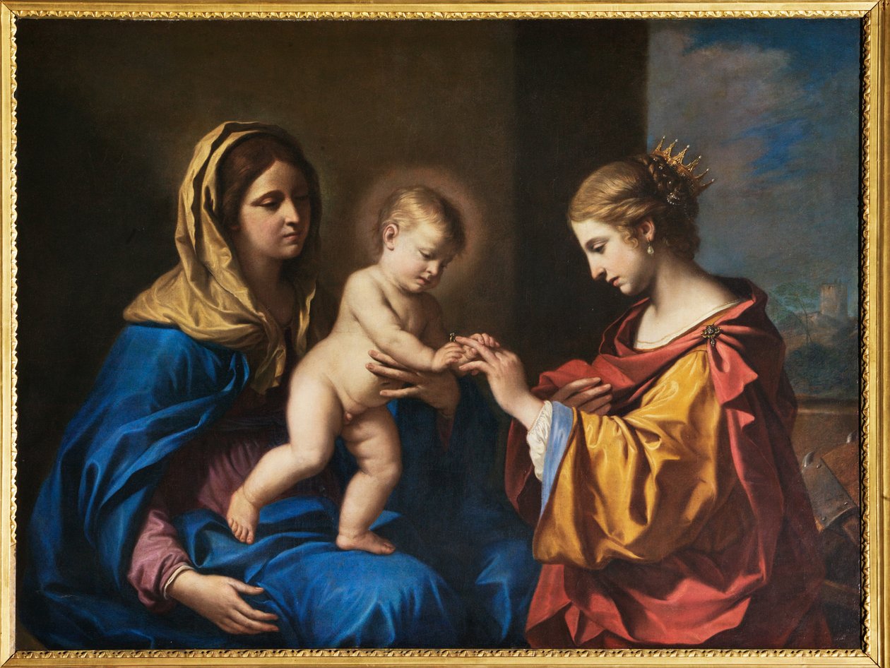 Mystisk ekteskap av Saint Catherine av Guercino
