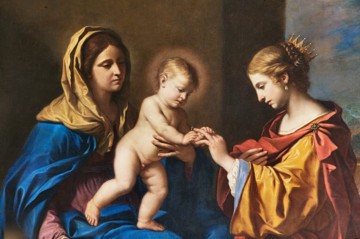 Mystisk ekteskap av Saint Catherine, detalj av 2384636 av Guercino