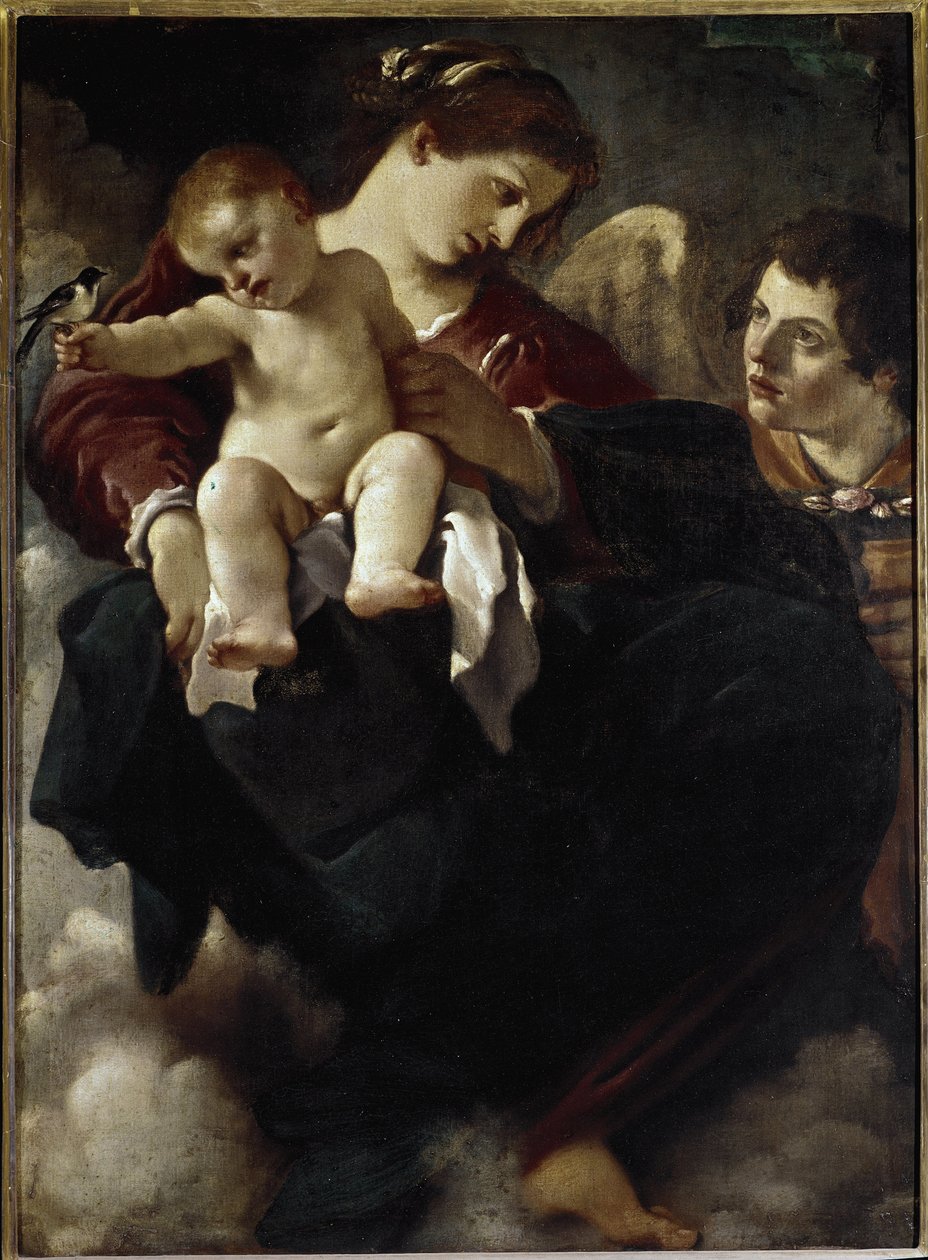 Vår Frue av svalen - Olje på lerret av Guercino