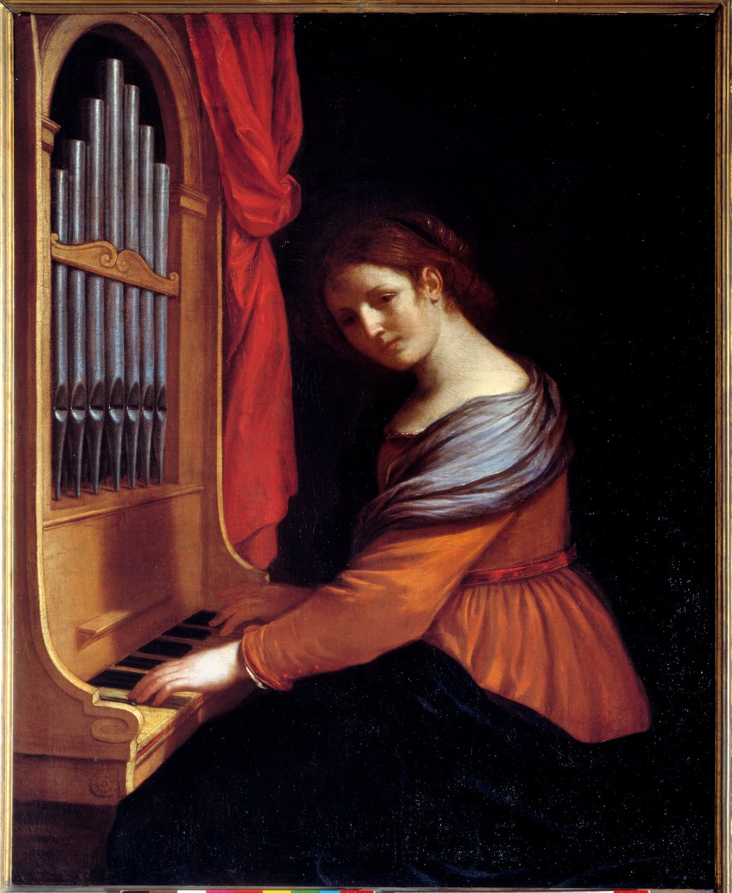 Saint Cecile. Maleri av Barbieri Giovanni Francesco dit Le Guerchin (1591-1666) av Guercino